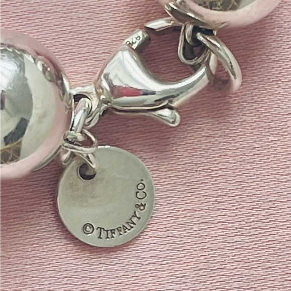 TIFFANY & CO "HARDWEAR" SILVER BALL-BEAD BRACELET / 7” - Picture 6 of 9